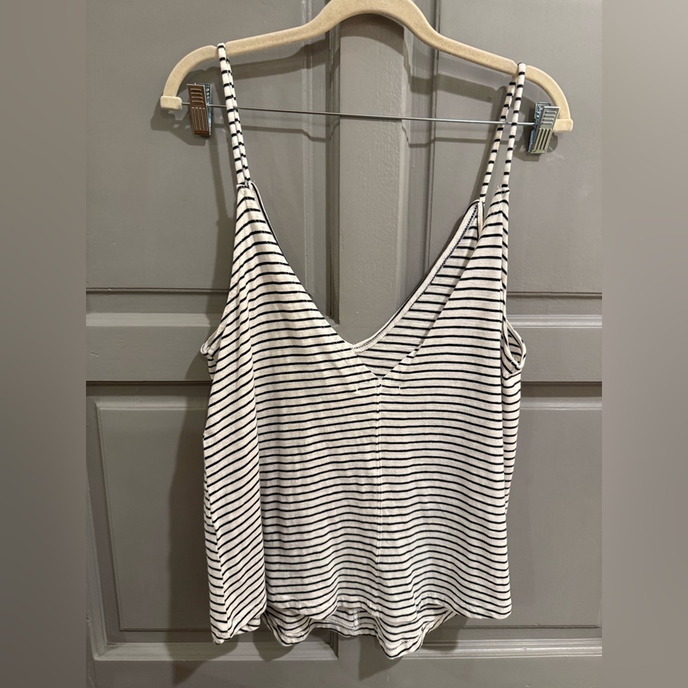 Zara Striped Black and White Women's Tank Top sz Large